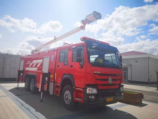 HOWO 460hp Fire Truck Water Truck With 18 Meter Telescopic Boom
