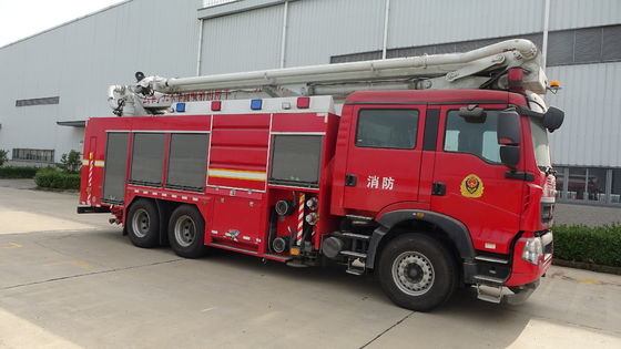 SINOTRUK 324KW Fire Fighting Water Truck 6x4 With 32M Telescopic Boom